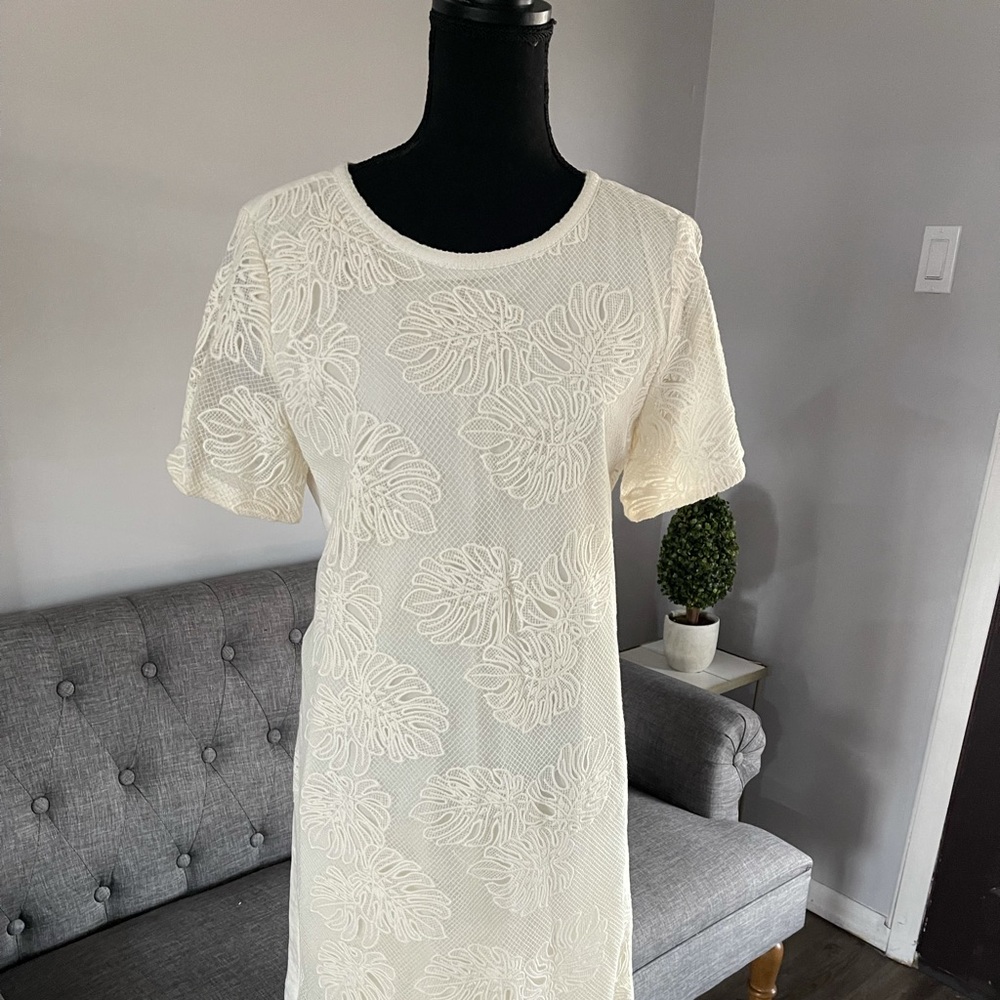 LOFT Dress Lace/Embroidered w/cotton lining